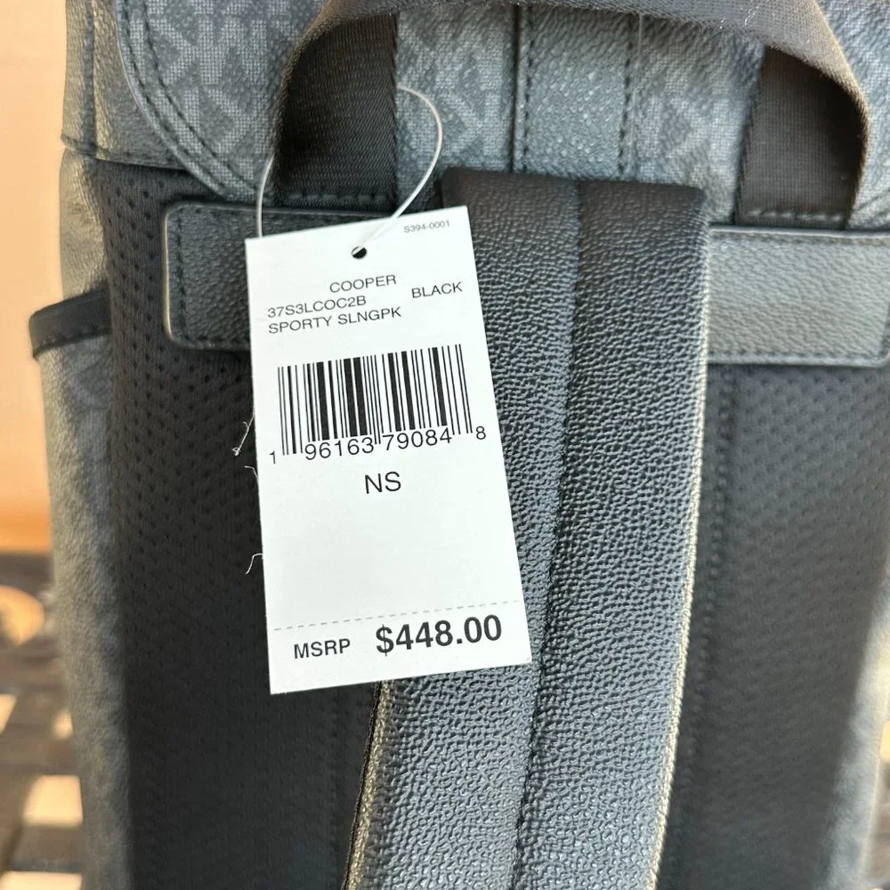 Michael Kors Cooper Sling Pack Backpack MK Black - Picture 11 of 14